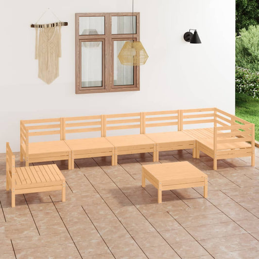 8-tlg. Garten-Lounge-Set Massivholz Kiefer