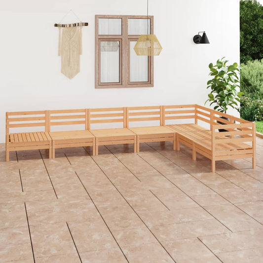 7-tlg. Garten-Lounge-Set Massivholz Kiefer