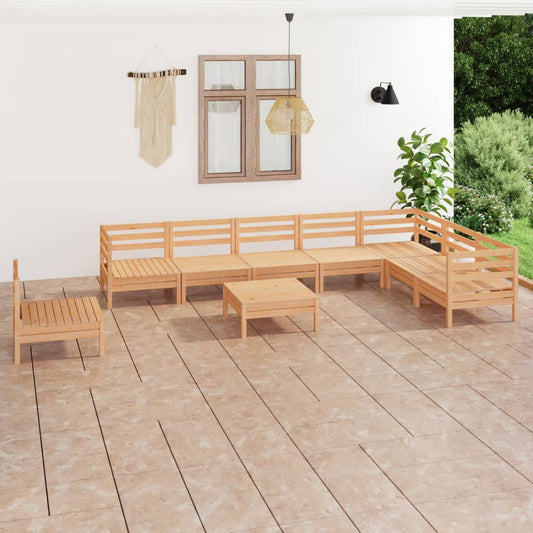 9-tlg. Garten-Lounge-Set Massivholz Kiefer