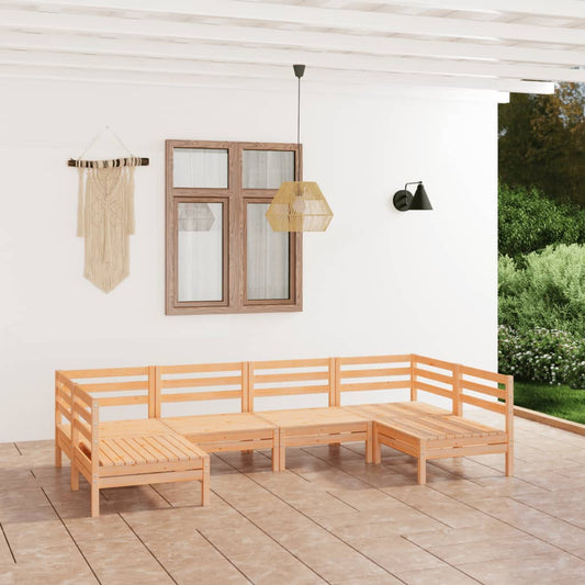 6-tlg. Garten-Lounge-Set Massivholz Kiefer