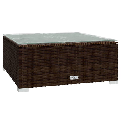 4-tlg. Garten-Lounge-Set mit Kissen Braun Poly Rattan