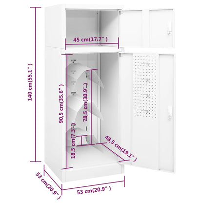 Sattelschrank Weiß 53x53x140 cm Stahl