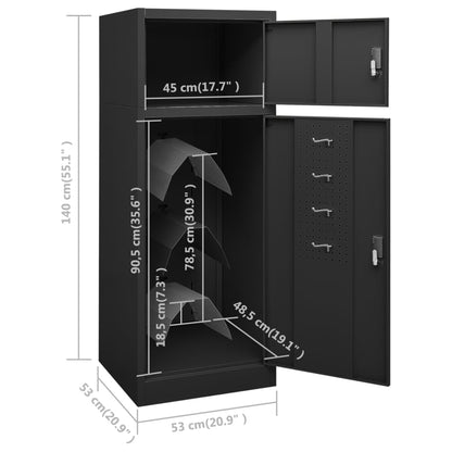 Sattelschrank Anthrazit 53x53x140 cm Stahl