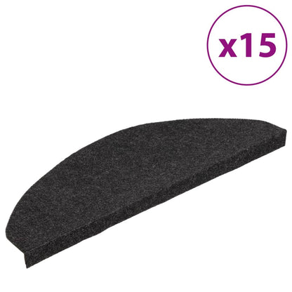 Stufenmatten Selbstklebend 15 Stk. 65x22,5x3,5 cm Schwarz