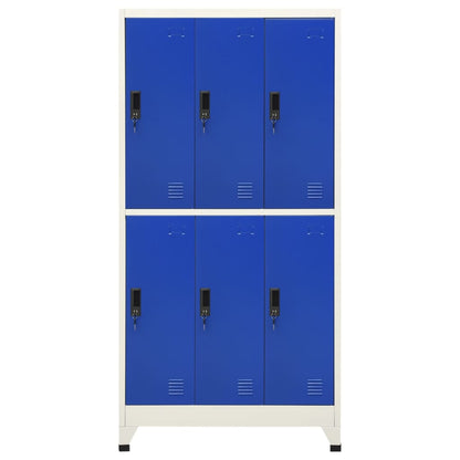 Schließfachschrank Grau und Blau 90x45x180 cm Stahl