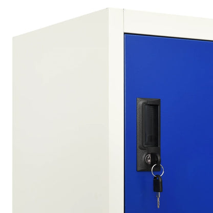 Schließfachschrank Grau und Blau 90x45x180 cm Stahl