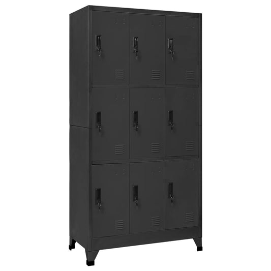 Schließfachschrank Anthrazit 90x45x180 cm Stahl