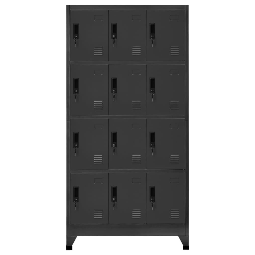 Schließfachschrank Anthrazit 90x45x180 cm Stahl