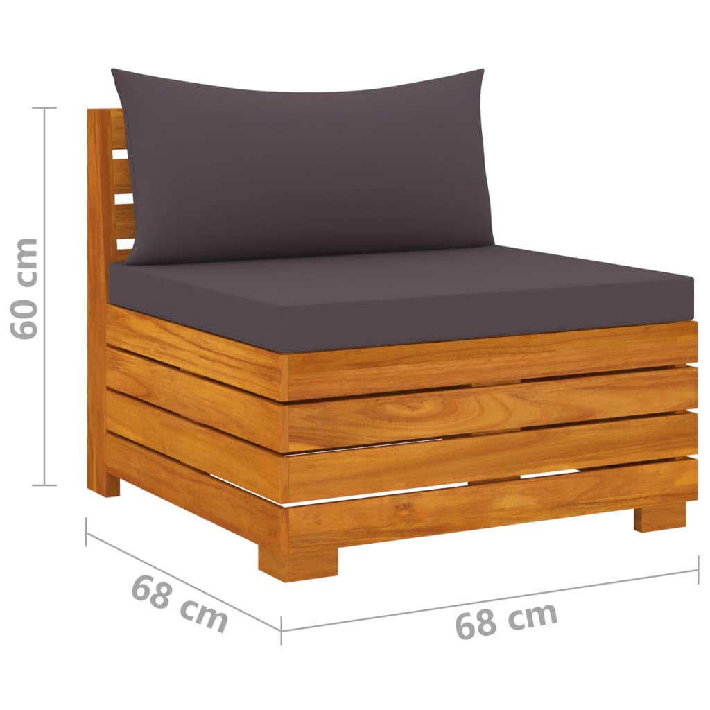 4-Sitzer-Gartensofa mit Kissen Massivholz Akazie