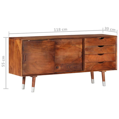 TV-Schrank 118×30×55 cm Massivholz Akazie