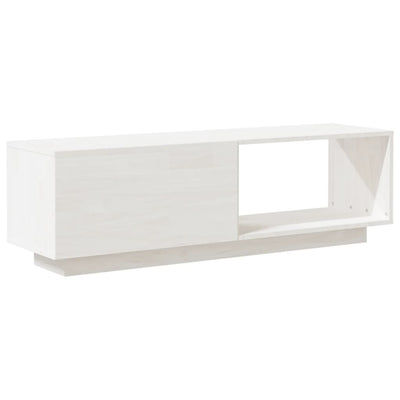 TV-Schrank Weiß 110x30x33,5 cm Massivholz Kiefer