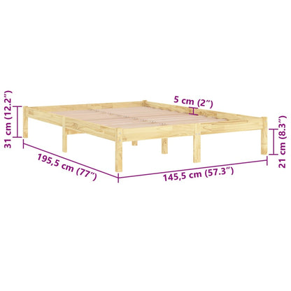 Massivholzbett Kiefernholz 140x190 cm