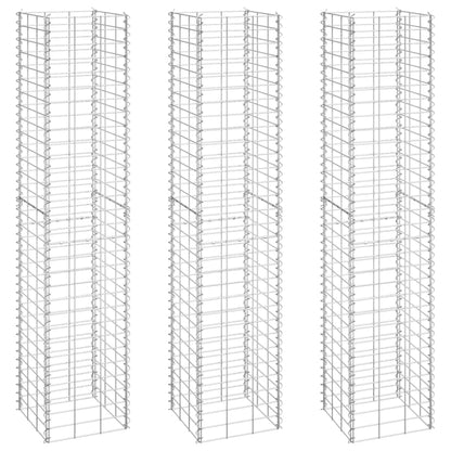 Gabionen-Hochbeete 3 Stk. 30x30x150 cm Eisen