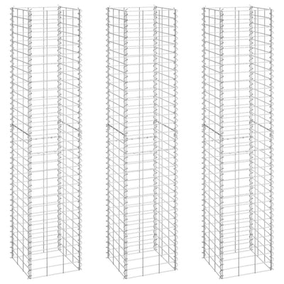 Gabionen-Hochbeete 3 Stk. 30x30x150 cm Eisen