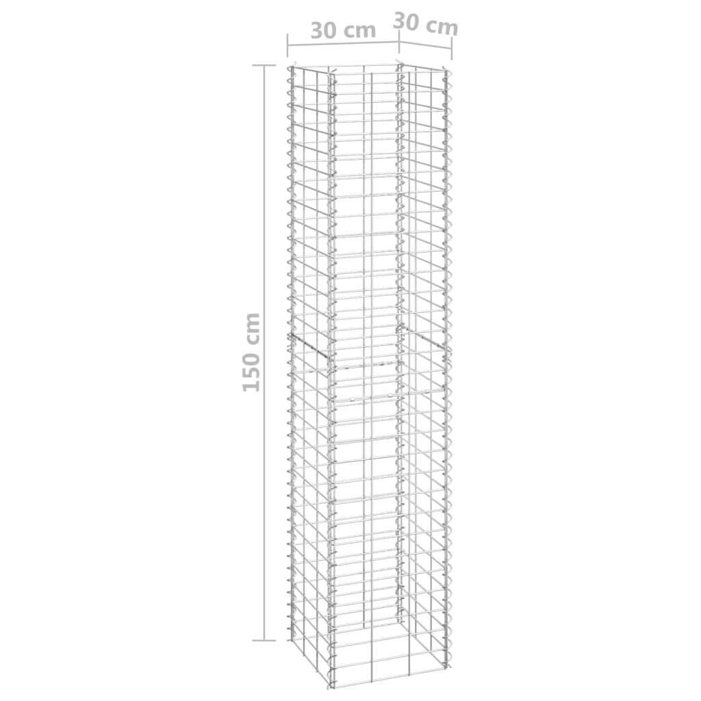 Gabionen-Hochbeete 3 Stk. 30x30x150 cm Eisen