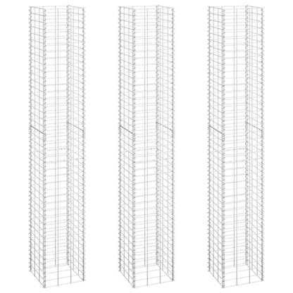 Gabionen-Hochbeete 3 Stk. 30x30x200 cm Eisen