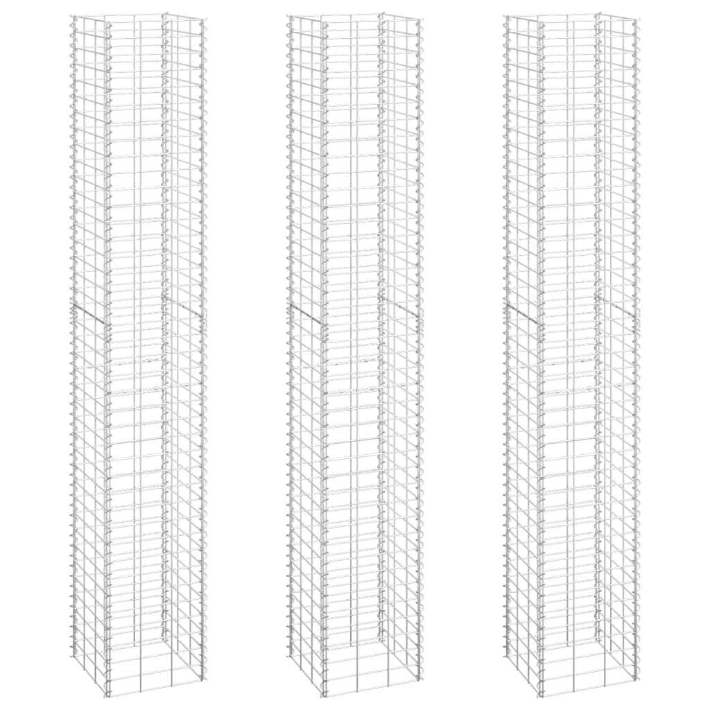 Gabionen-Hochbeete 3 Stk. 30x30x200 cm Eisen