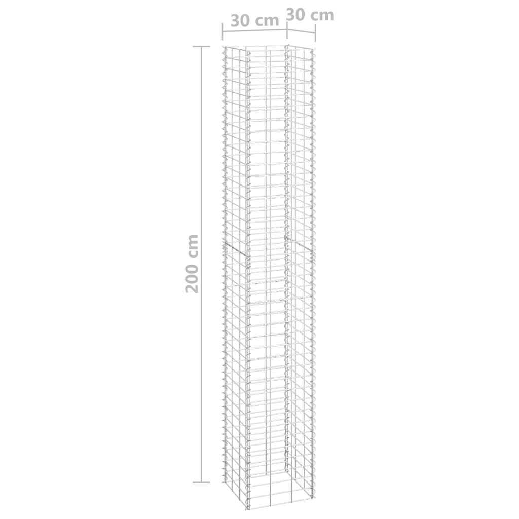 Gabionen-Hochbeete 3 Stk. 30x30x200 cm Eisen