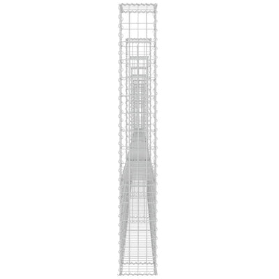 Gabionenkorb U-Form mit 8 Säulen Eisen 860x20x150 cm