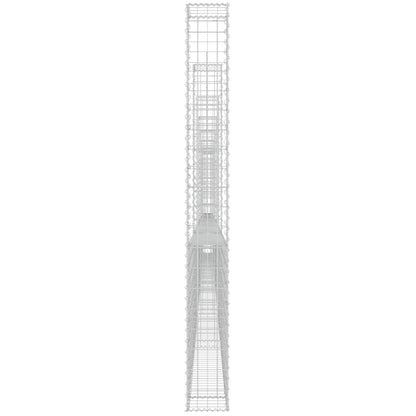 Gabionenkorb U-Form mit 8 Säulen Eisen 860x20x200 cm