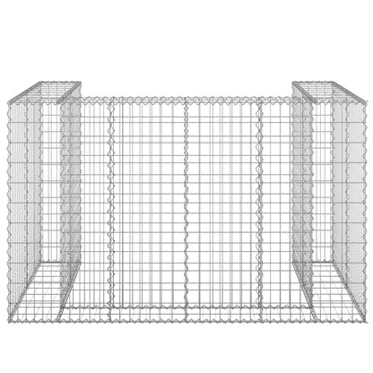 Gabionenwand für Mülltonnen Verzinkter Stahl 180x100x110 cm