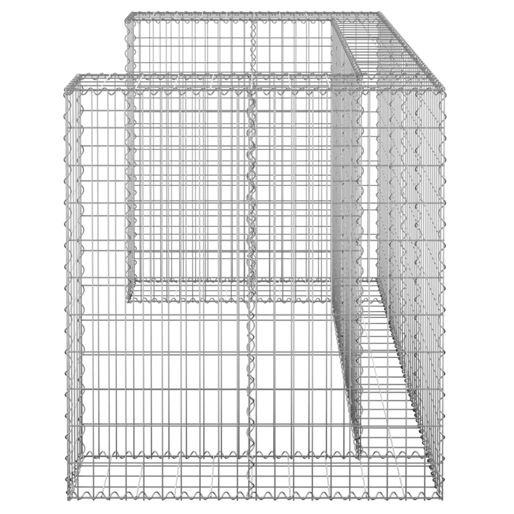 Gabionenwand für Mülltonnen Verzinkter Stahl 180x100x110 cm