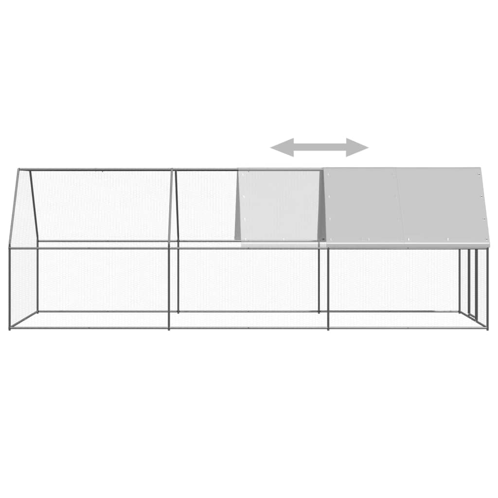 Outdoor-Hühnerkäfig 2x6x2 m Verzinkter Stahl