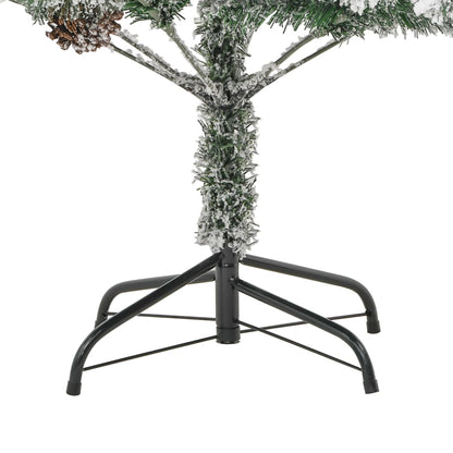 Weihnachtsbaum mit Beleuchtung Schnee und Zapfen 195 cm PVC&PE