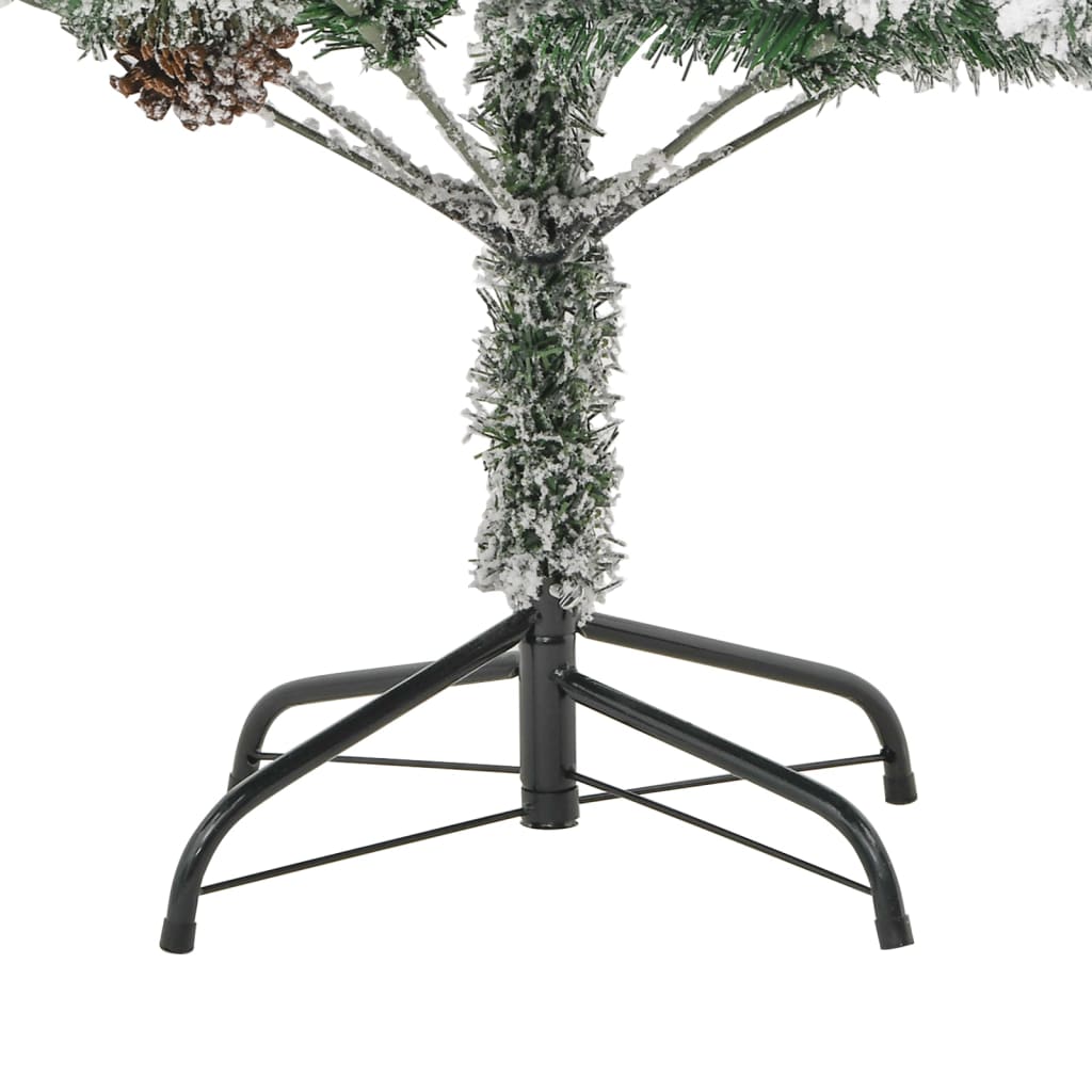 Weihnachtsbaum mit Beleuchtung Schnee und Zapfen 225 cm PVC&PE