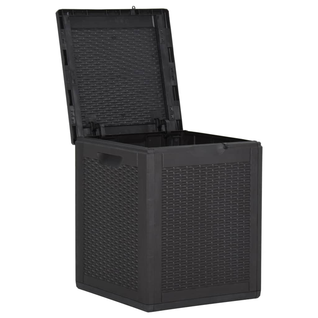 Garten-Aufbewahrungsbox 90 L Schwarz PP Rattan