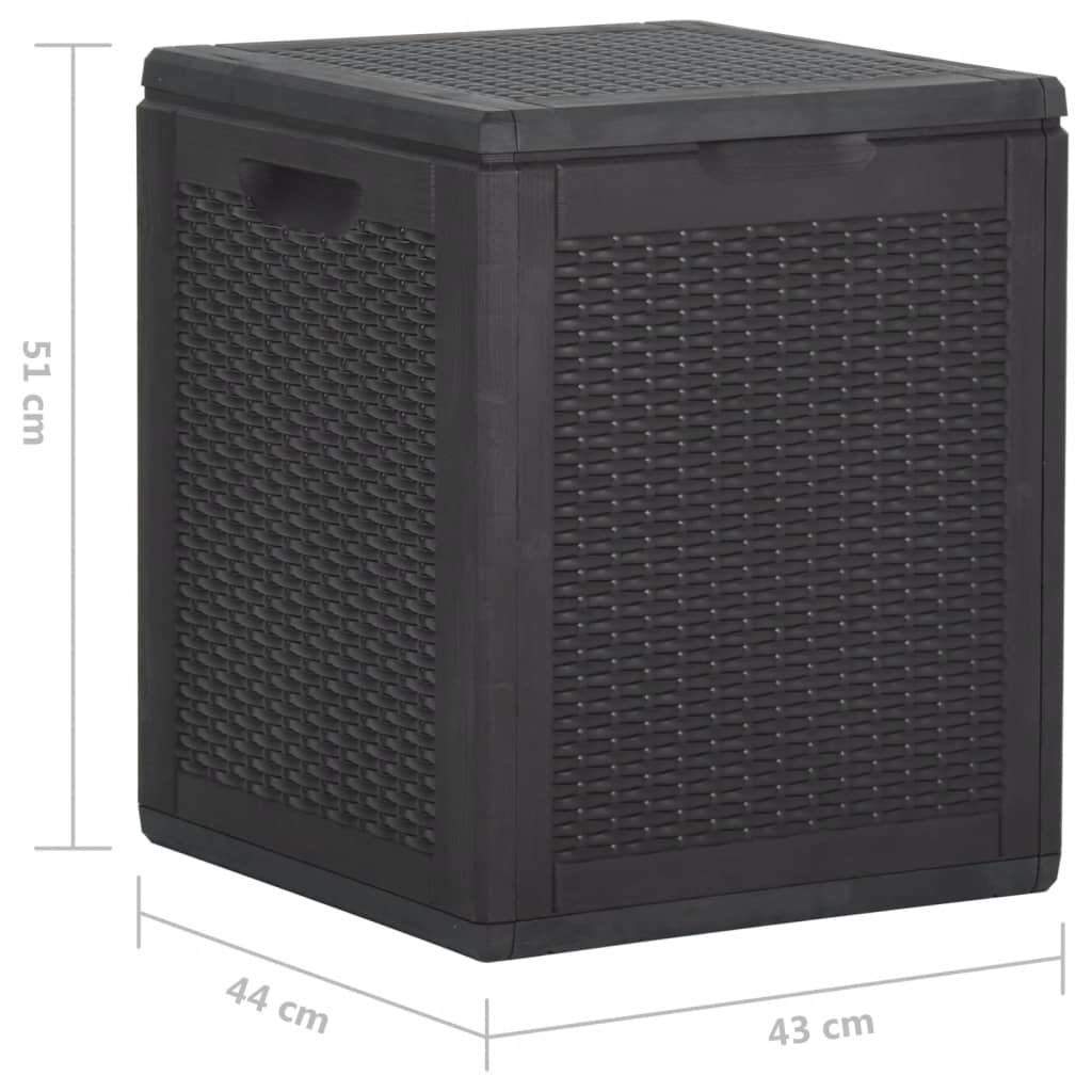 Garten-Aufbewahrungsbox 90 L Schwarz PP Rattan