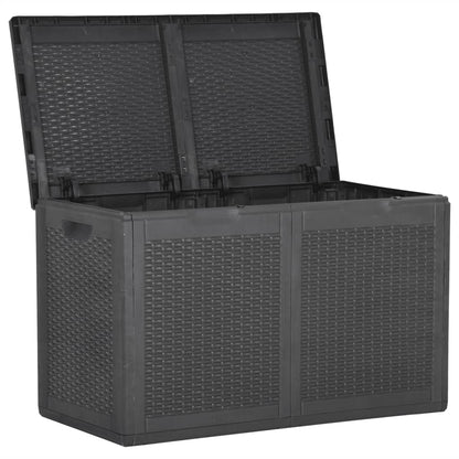 Garten-Aufbewahrungsbox 180 L Schwarz PP Rattan