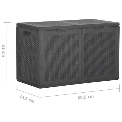 Garten-Aufbewahrungsbox 180 L Schwarz PP Rattan