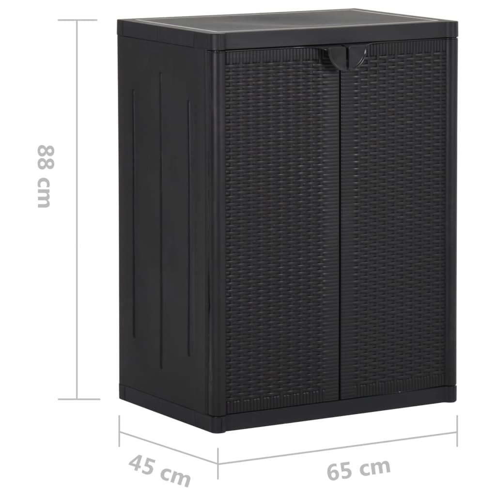 Gartenschrank Schwarz 65x45x88 cm PP Rattan-Optik