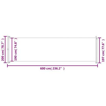 Seitenmarkise Ausziehbar 200x600 cm Rot