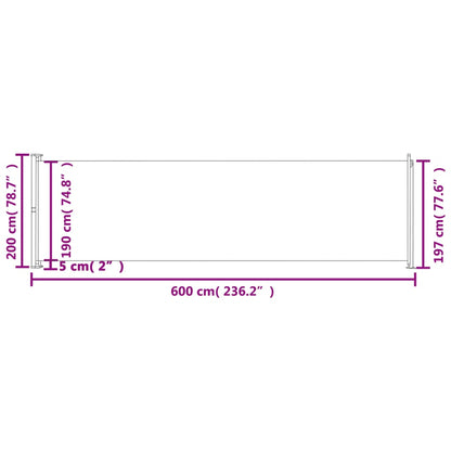 Seitenmarkise Ausziehbar 200x600 cm Braun