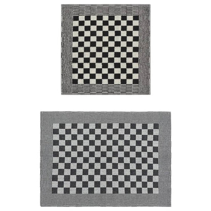 Set di asciugamani da 10 pezzi, bianco e nero, cotone