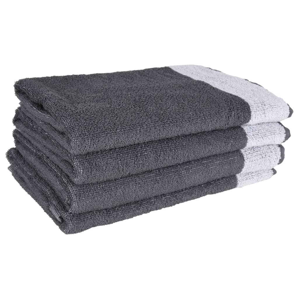 Set di asciugamani da 12 pezzi, cotone grigio
