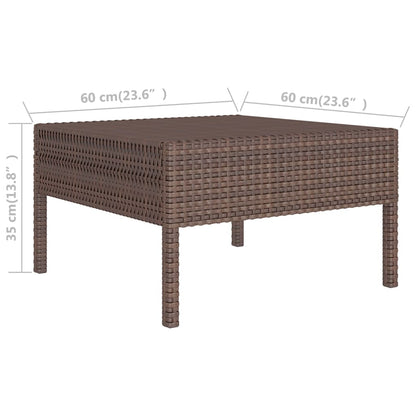 6-tlg. Garten-Lounge-Set mit Auflagen Poly Rattan Braun