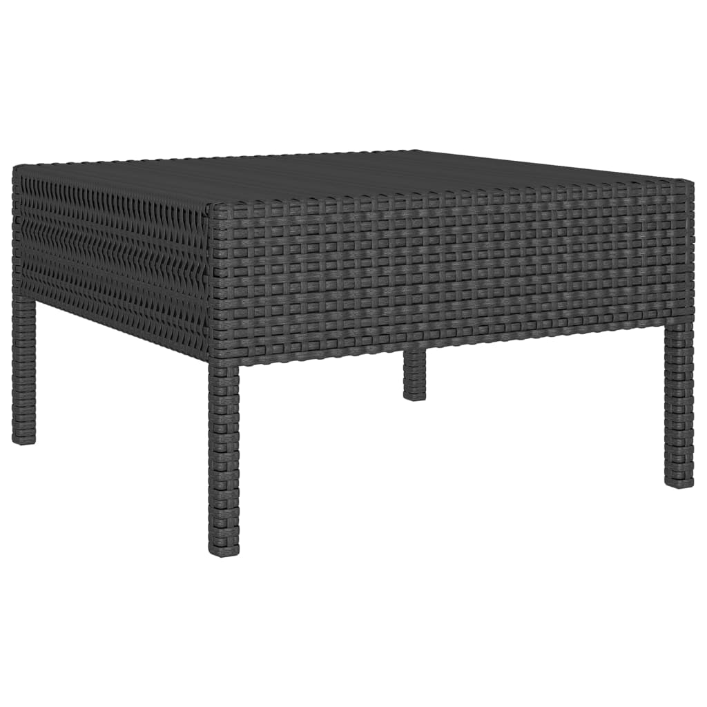 6-tlg. Garten-Lounge-Set mit Auflagen Poly Rattan Schwarz