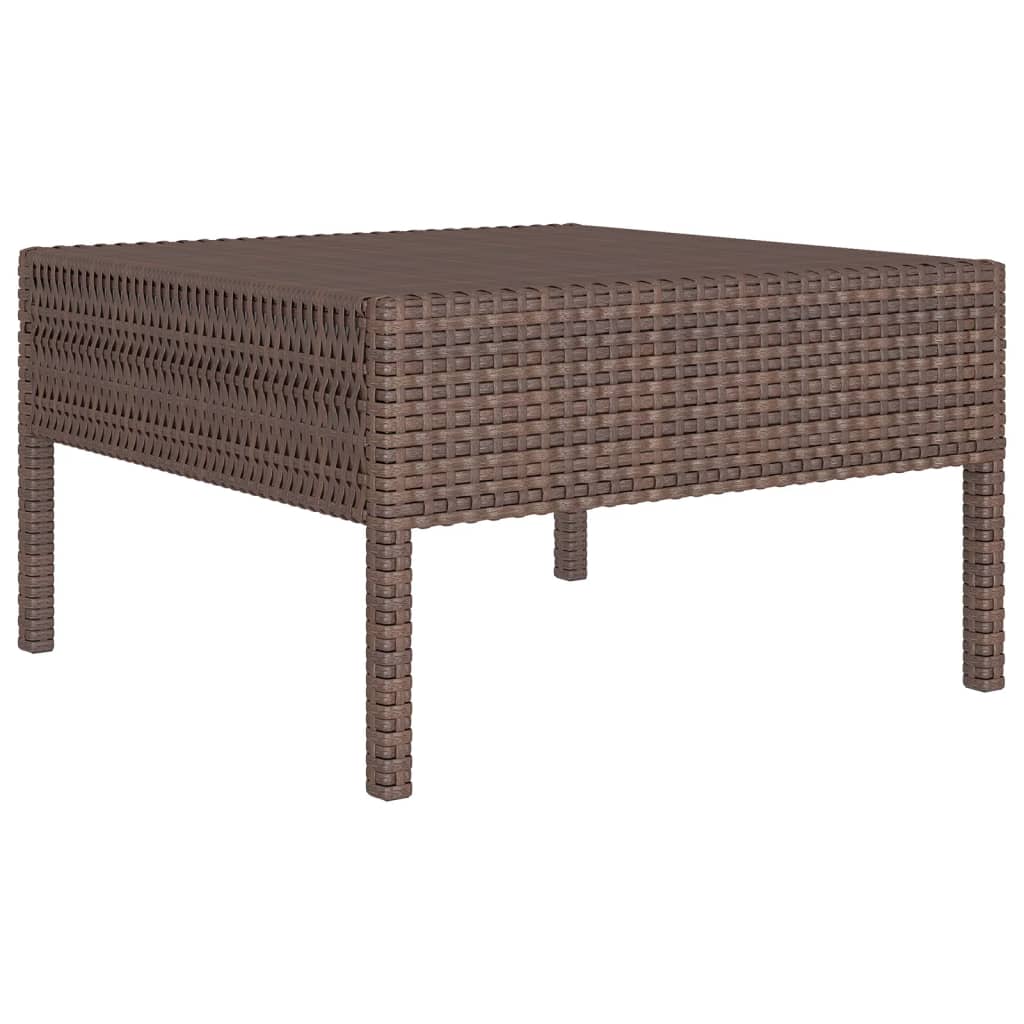 9-tlg. Garten-Lounge-Set mit Auflagen Poly Rattan Braun