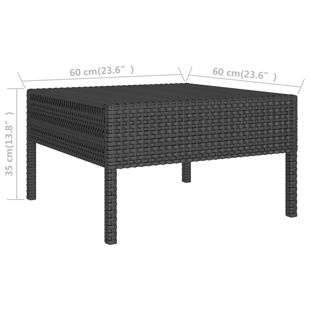 9-tlg. Garten-Lounge-Set mit Auflagen Poly Rattan Schwarz