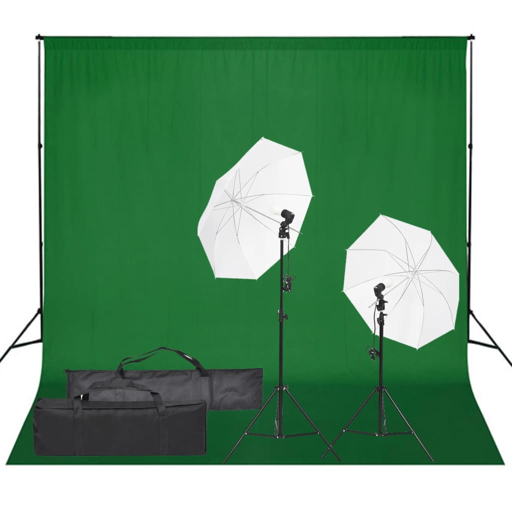 Fotostudio-Set mit Beleuchtung und Hintergrund