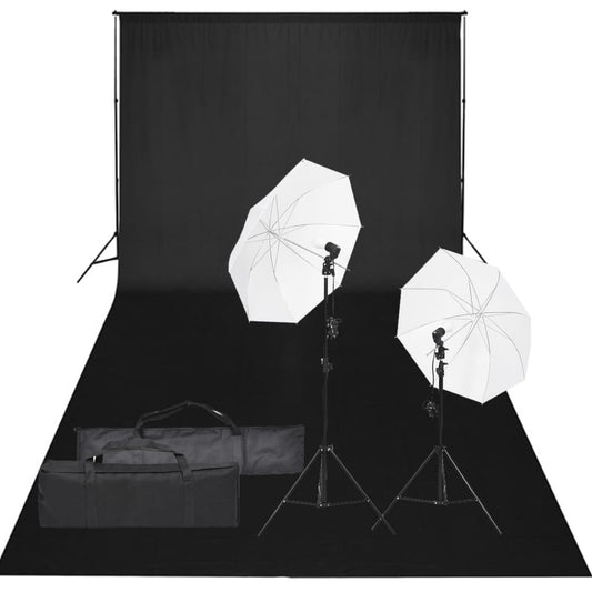 Fotostudio-Set mit Beleuchtung und Hintergrund