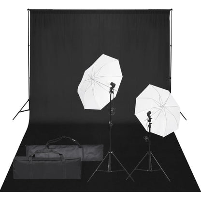 Fotostudio-Set mit Beleuchtung und Hintergrund