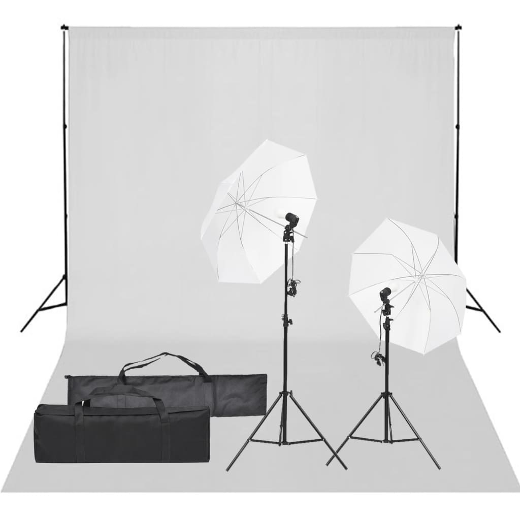 Fotostudio-Set mit Beleuchtung und Hintergrund