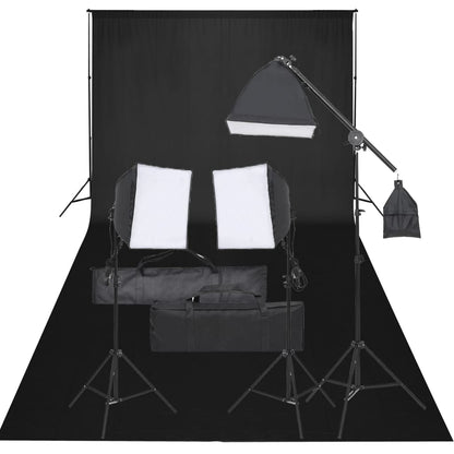 Fotostudio-Set mit Beleuchtung und Hintergrund