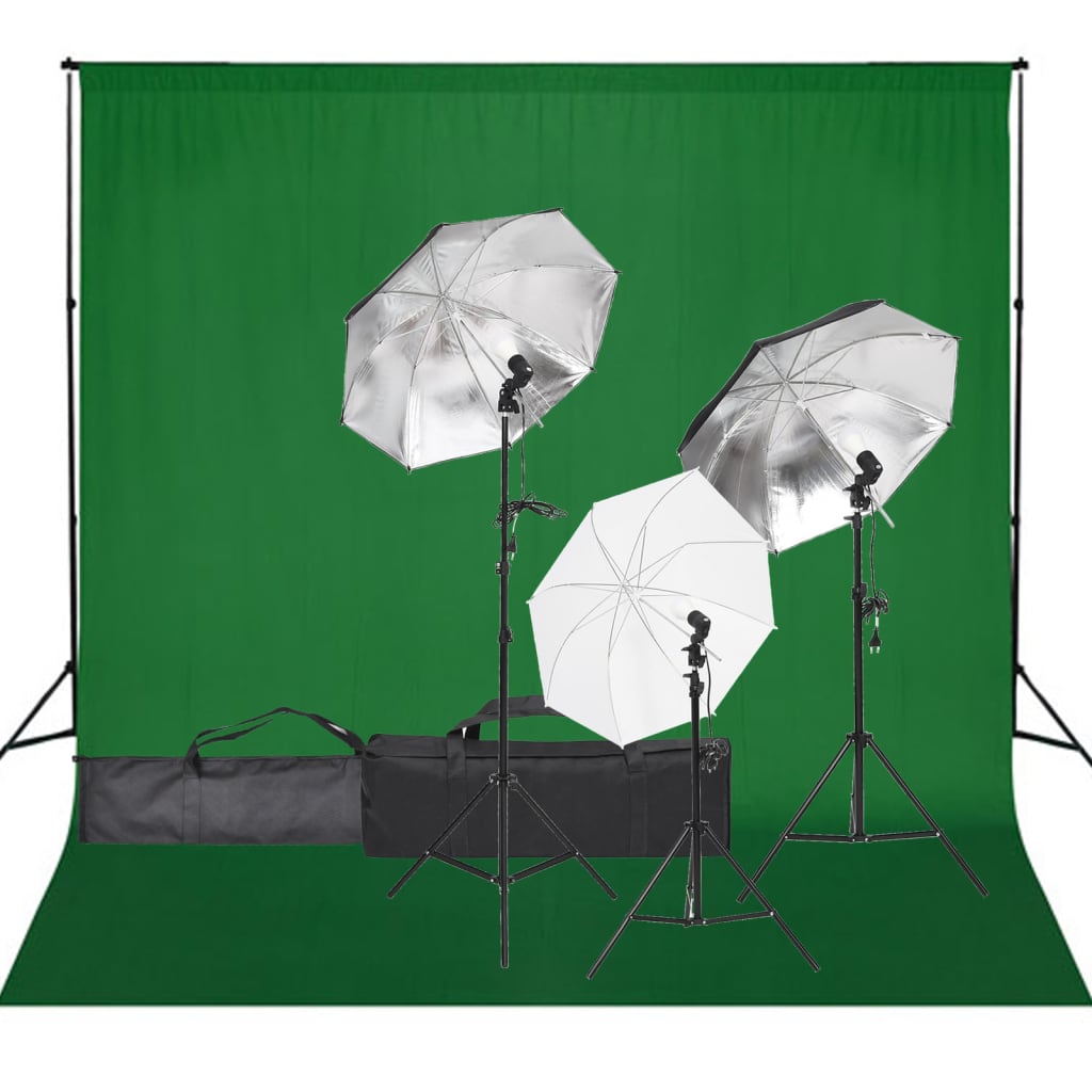 Fotostudio-Set mit Beleuchtung und Hintergrund