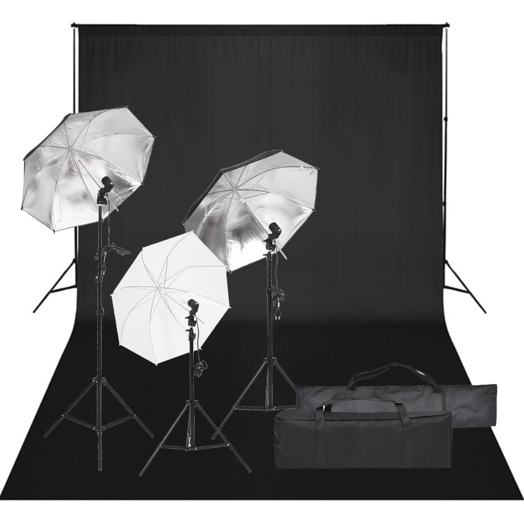 Fotostudio-Set mit Beleuchtung und Hintergrund