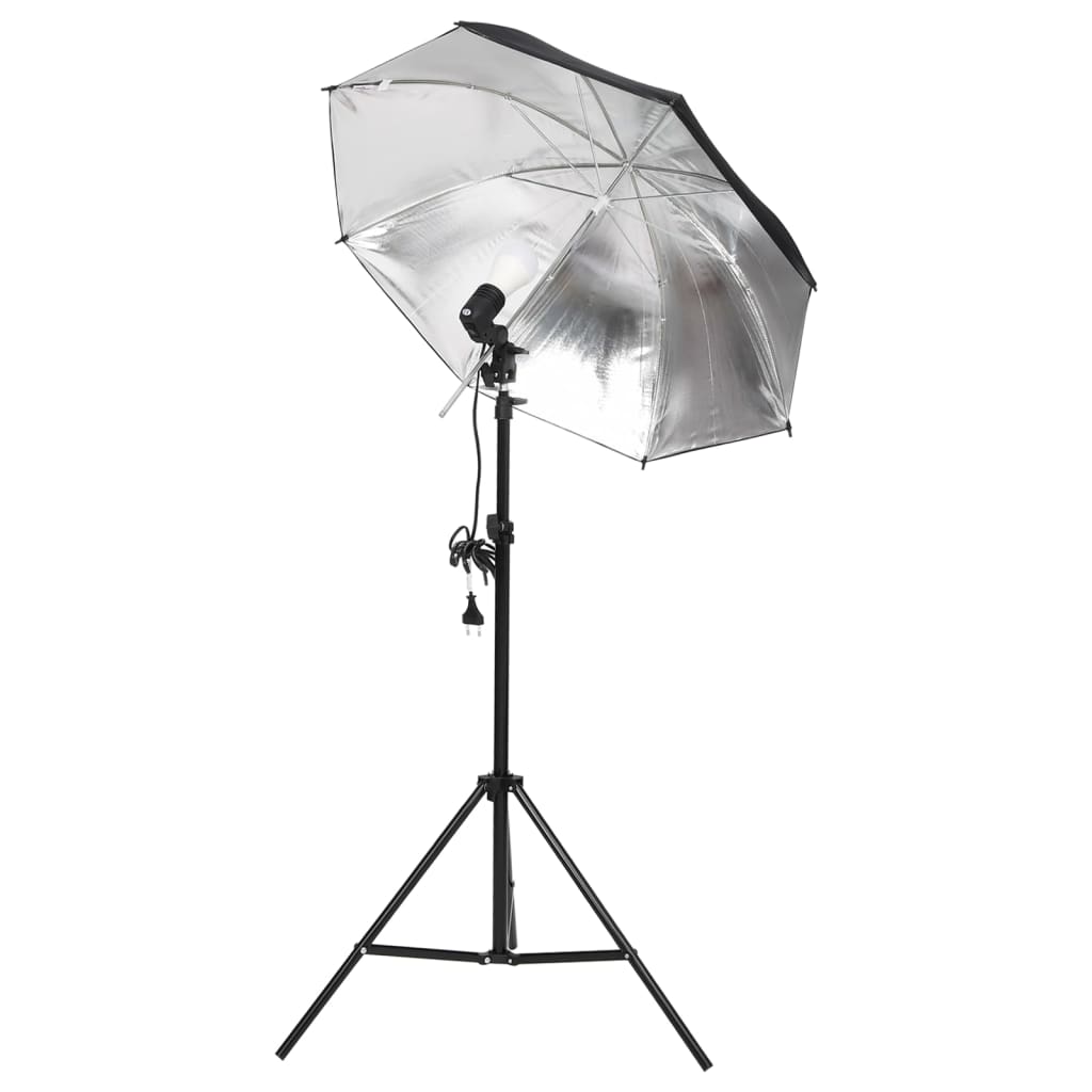 Fotostudio-Set mit Beleuchtung, Hintergrund und Reflektor